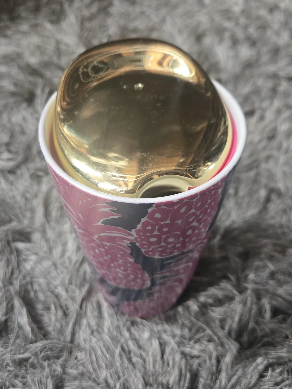 Lilly Pulitzer Ceramic Travel Mug With Gold Lid